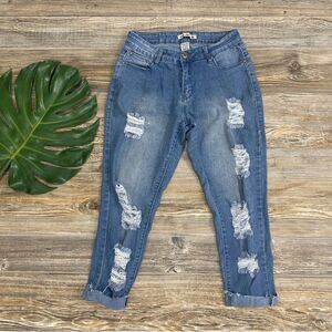 Vins Me ripped capri jeans